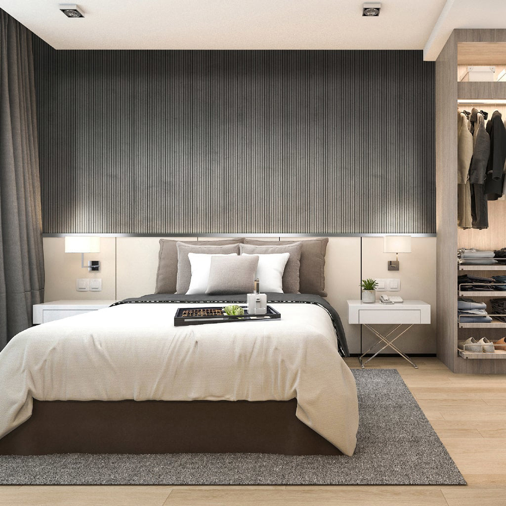 HDM Avanti acoustic grey concrete - wand en plafond - grijs - 1388x201x10 mm