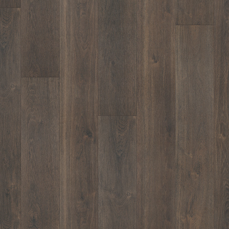 Topview van Parador Trendtime 6 Eiken Castell gerookt in donker eiken met rechte strook motief