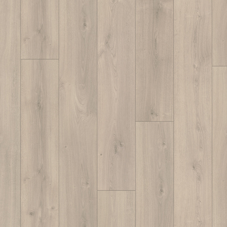 Topview van Parador Trendtime 6 Eiken Mistral grijs in licht grijs eiken met rechte strook motief