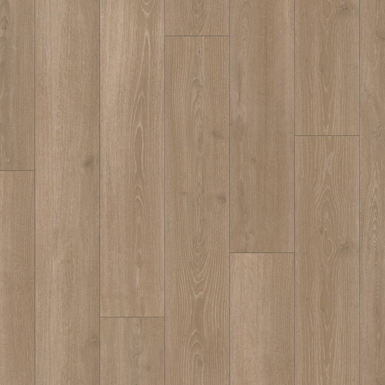 Topview van Parador Trendtime 6 Eiken Skyline parelgrijs in bruin eiken met rechte strook motief