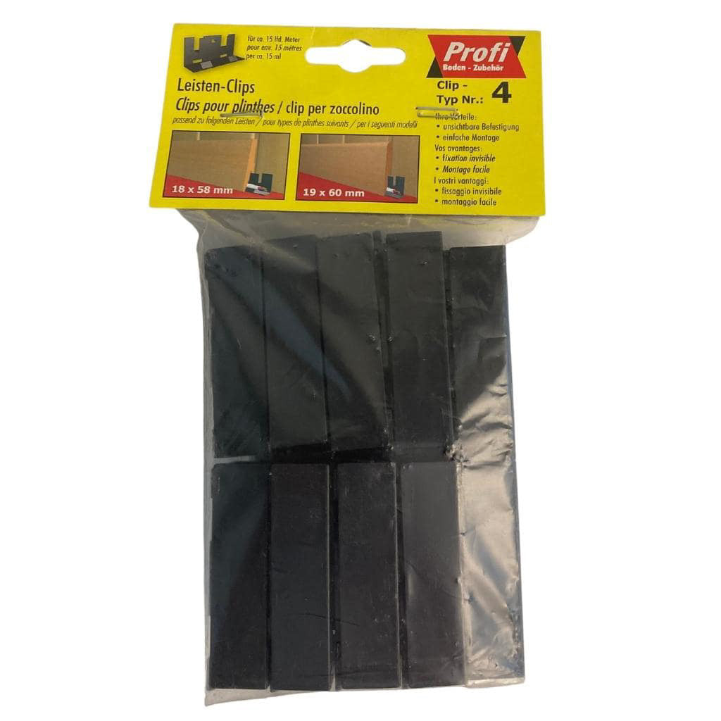 HDM Bevestigingsclips voor profielplinten - 20 PCS INCL schroeven + deuvel