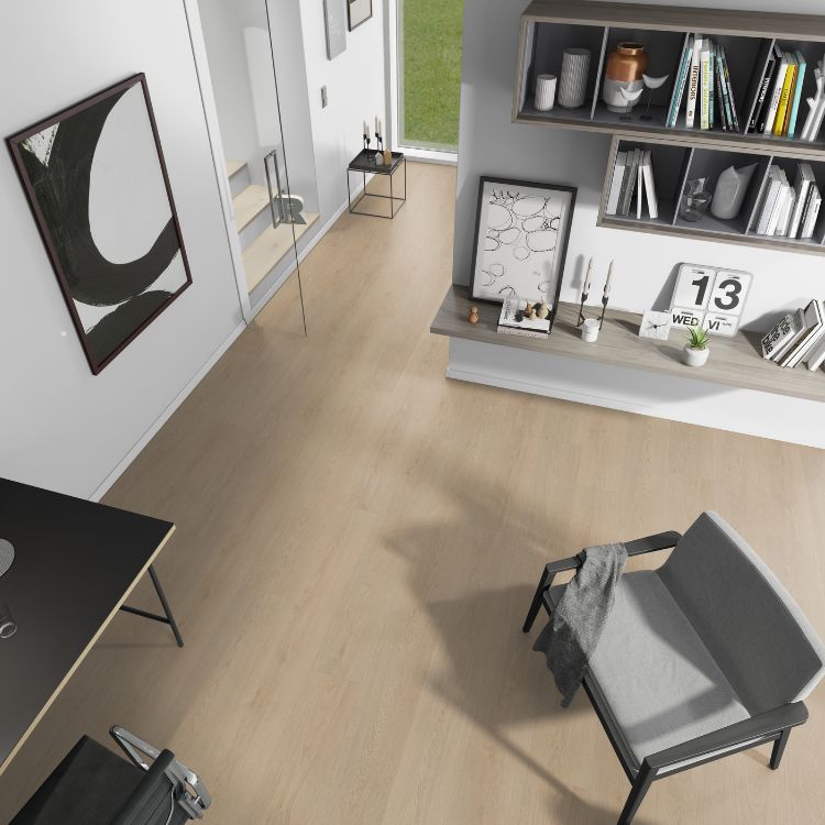 Kantoor met moderne uitstraling dankzij Belakos Monastro 920 Rigid Click vloer in bruin