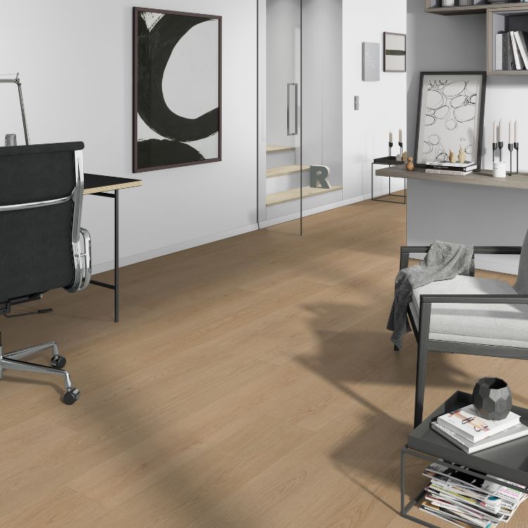Kantoor met moderne uitstraling dankzij Belakos Monastro 930 vloer in licht eiken