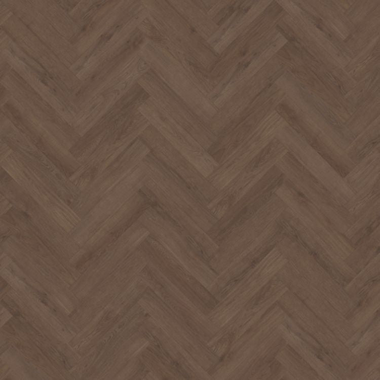 Topview van Belakos Monastro Visgraat XL 90 rigid click vloer in donker eiken met visgraat-motief