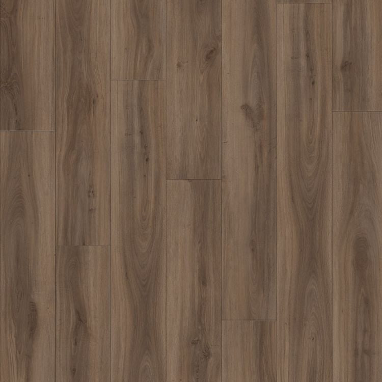 Topview van Moduleo Roots Classic Oak 24864 vloer in donker eiken met rechte strook-motief