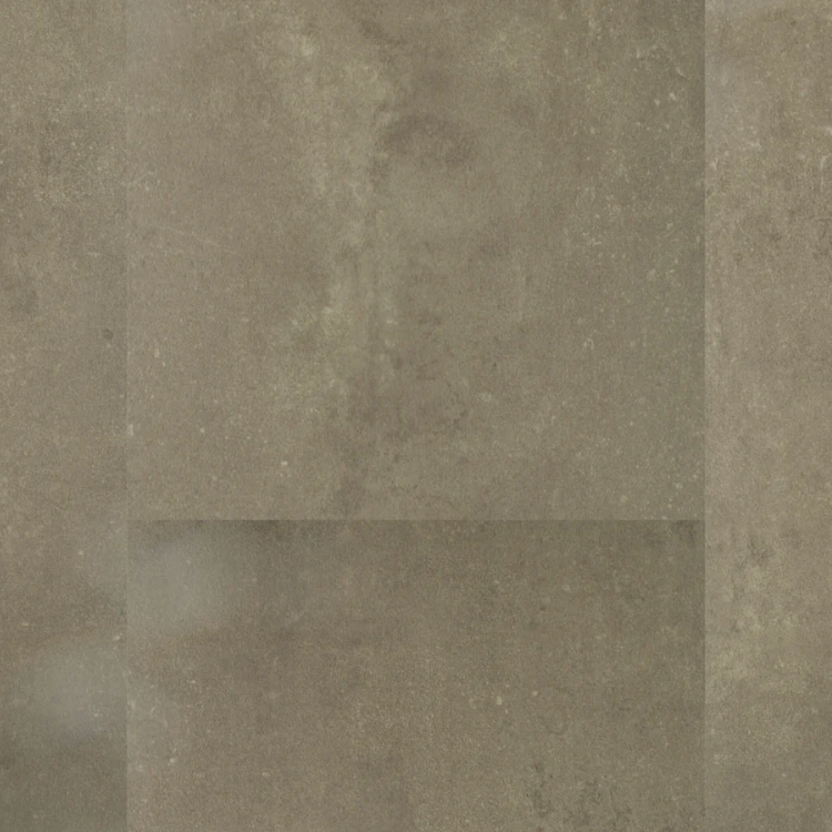 Topview van Hebeta Beton Design - Olive - 91,4 cm x 91,4 cm vloer in olijf met tegel motief.