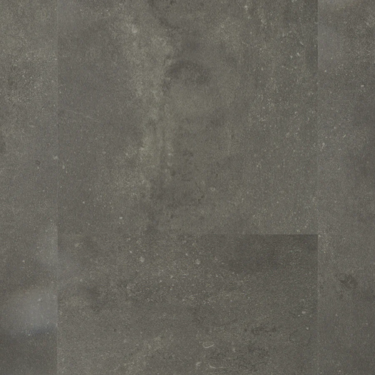 Topview van Hebeta Beton Design - Taupe - 45,7 cm x 91,4 cm vloer in grijs beton met tegel motief.