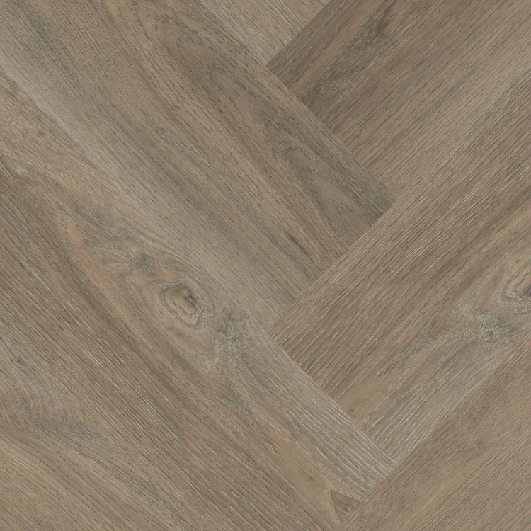 Topview van Hebeta Charente Visgraat XL 7761 - Eiken bruin - 11,9 cm x 59,5 cm vloer in eiken bruin met rechte strook motief.