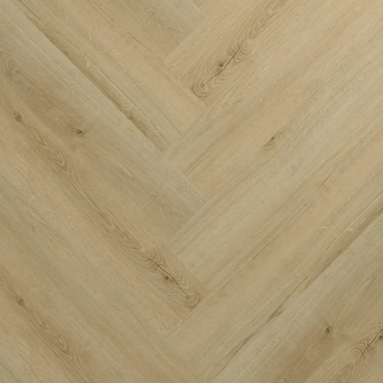 Topview van Hebeta Clermont Visgraat XL - Naturel eiken gerookt - 14,2 cm x 71 cm vloer in naturel eiken met visgraat motief.