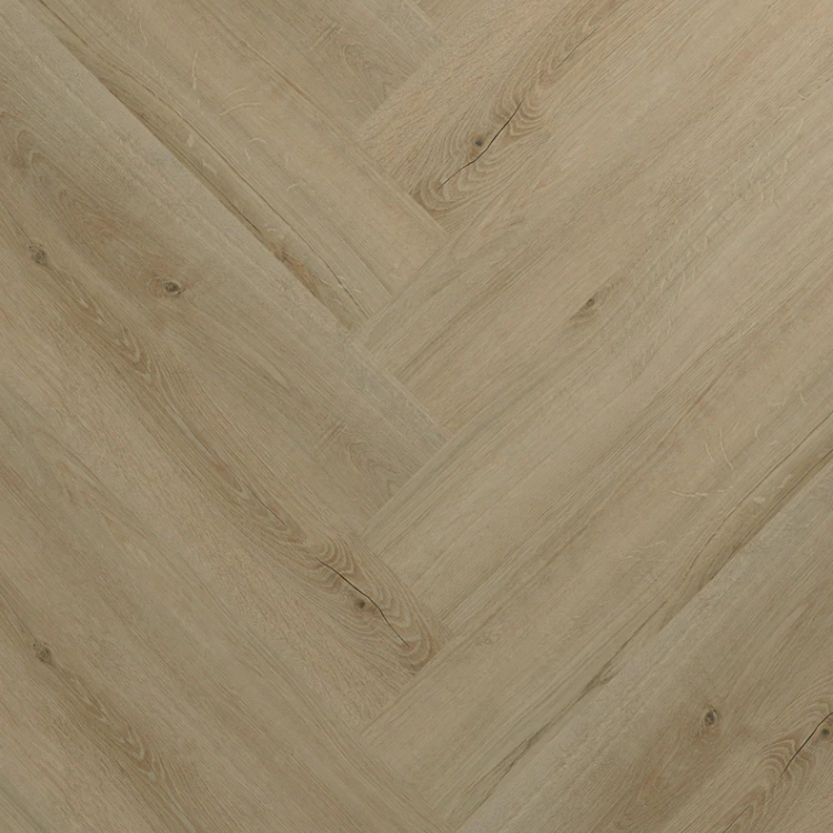 Topview van Hebeta Clermont Visgraat XL - Naturel eiken licht - 14,2 cm x 71 cm vloer in naturel eiken met visgraat motief.