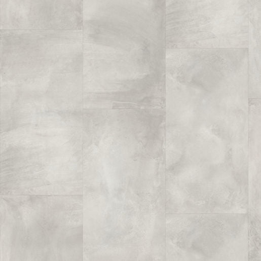 Topview van Moduleo Layred Silky Satin 46920 vloer in lichtgrijs beton met rechte strook-motief