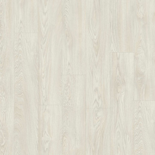 Topview van Moduleo Layred Laurel Oak 51104 vloer in licht grijs met rechte strook -motief