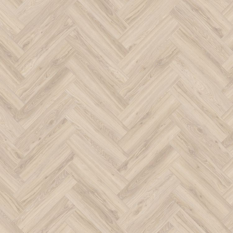 Topview van Moduleo Layred Herringbone Blackjack Oak 2022210 vloer in licht beige eiken met visgraat-motief