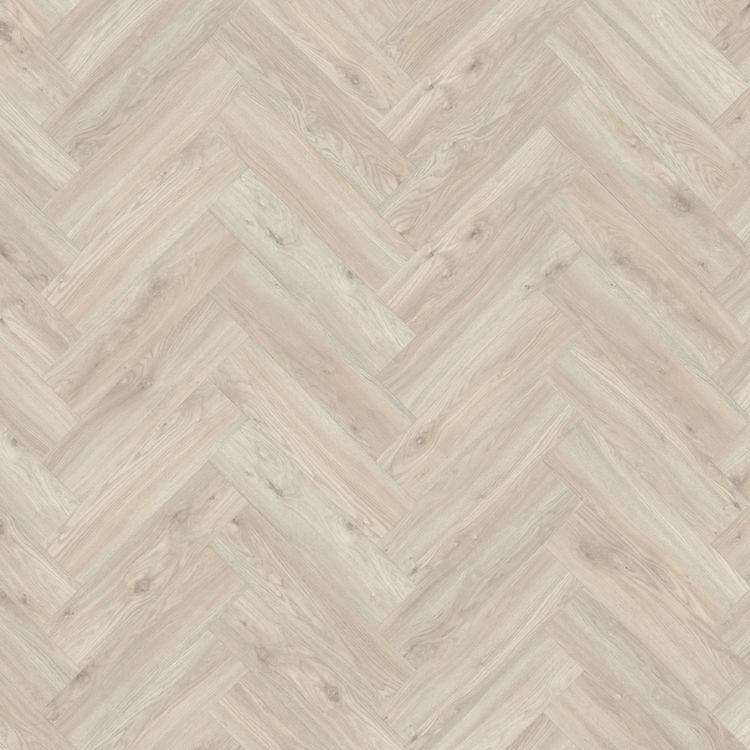 Topview van Moduleo Layred Herringbone Sierra Oak 2058228 vloer in licht beige eiken met visgraat-motief