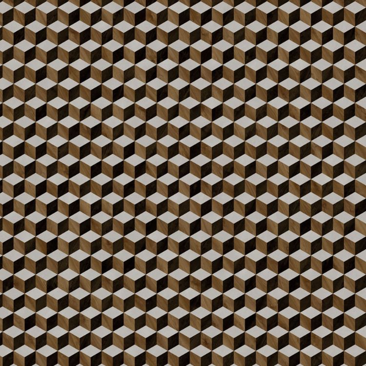 Topview van Moduleo Moods Diamond Cubes 628 vloer in grijs bruin met ruit-motief