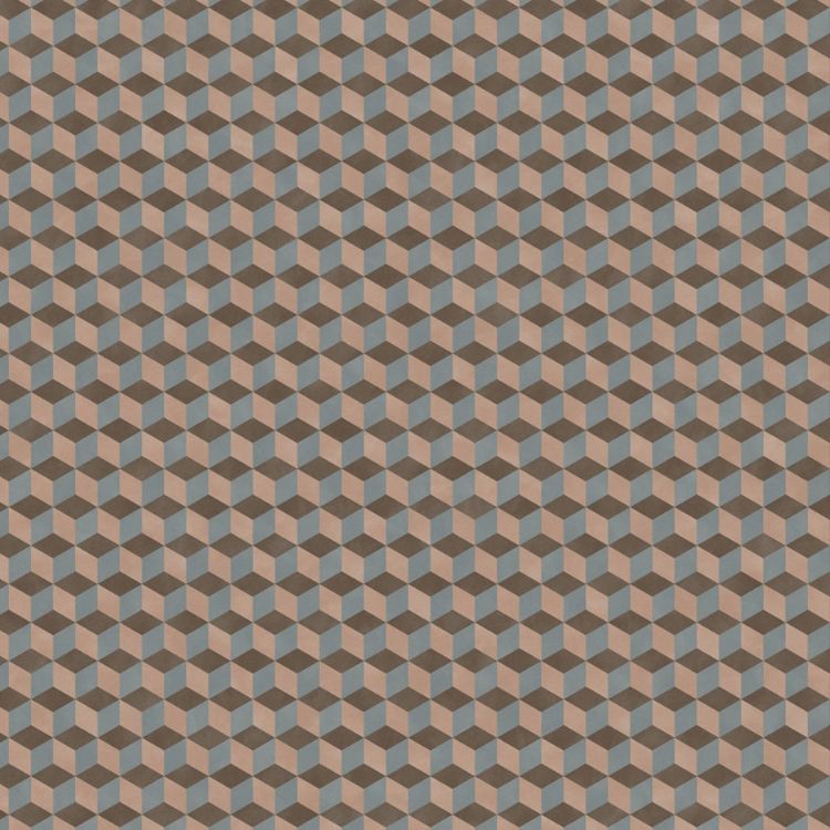 Topview van Moduleo Moods Diamond Cubes 630 vloer in blauw beige grijs met ruit-motief