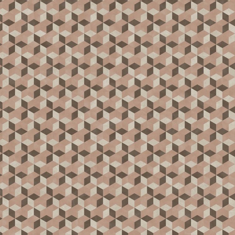 Topview van Module Moods Diamond Origami 634 vloer in roze wit bruin met ruit-motief