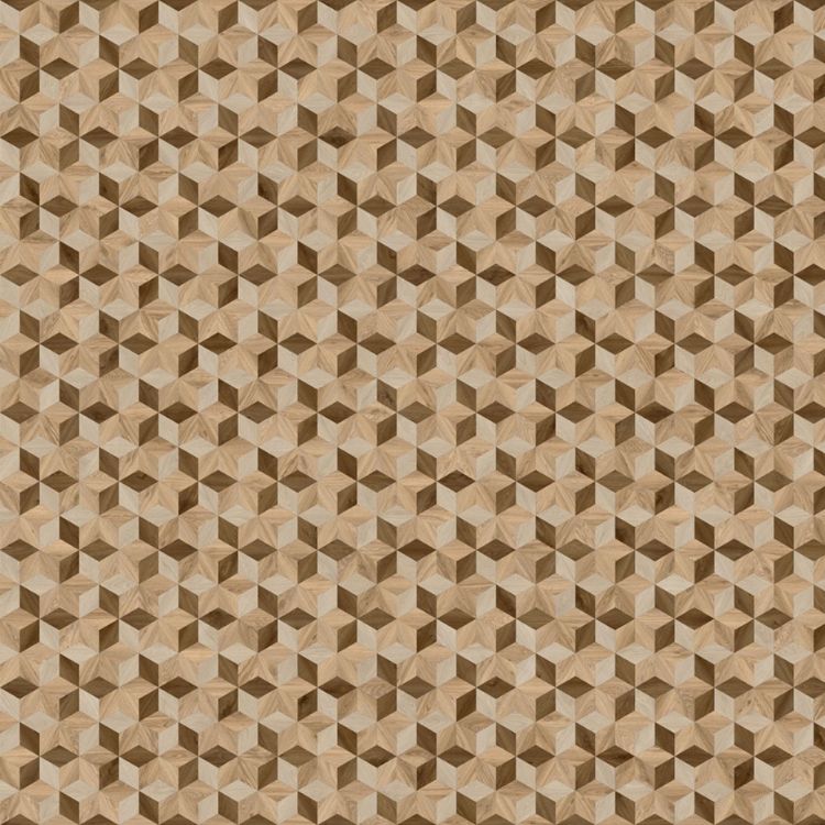 Topview van Moduleo Moods Diamond Origami 635 vloer in wit beige bruin met ruit-motief