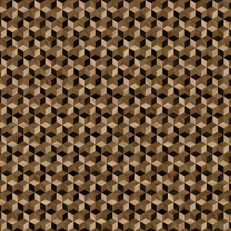 Topview van Module Moods Diamond Origami 636 vloer in beige bruin donker bruin met ruit-motief