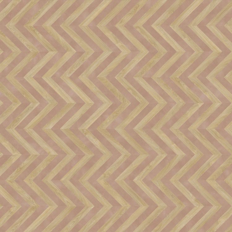 Topview van Moduleo Moods Chevron Wave 604 vloer in beige roze met hongaarse punt-motief