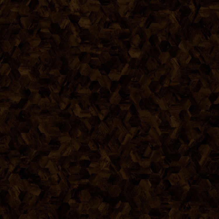 Topview van Moduleo Moods Hexagon Mono 613 vloer in donker bruin met hexagon-motief