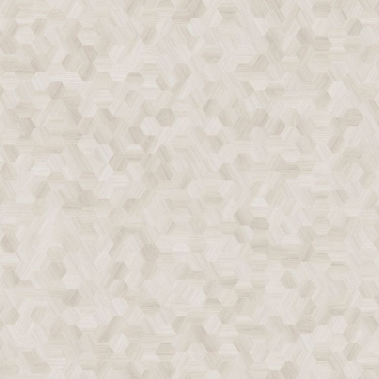 Topview van Moduleo Moods Hexagon Mono 614 vloer in wit met hexagon-motief