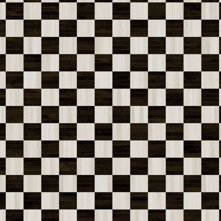 Topview van Moduleo Moods Rectangle Grid Duo 662 vloer in wit zwart met grid-motief