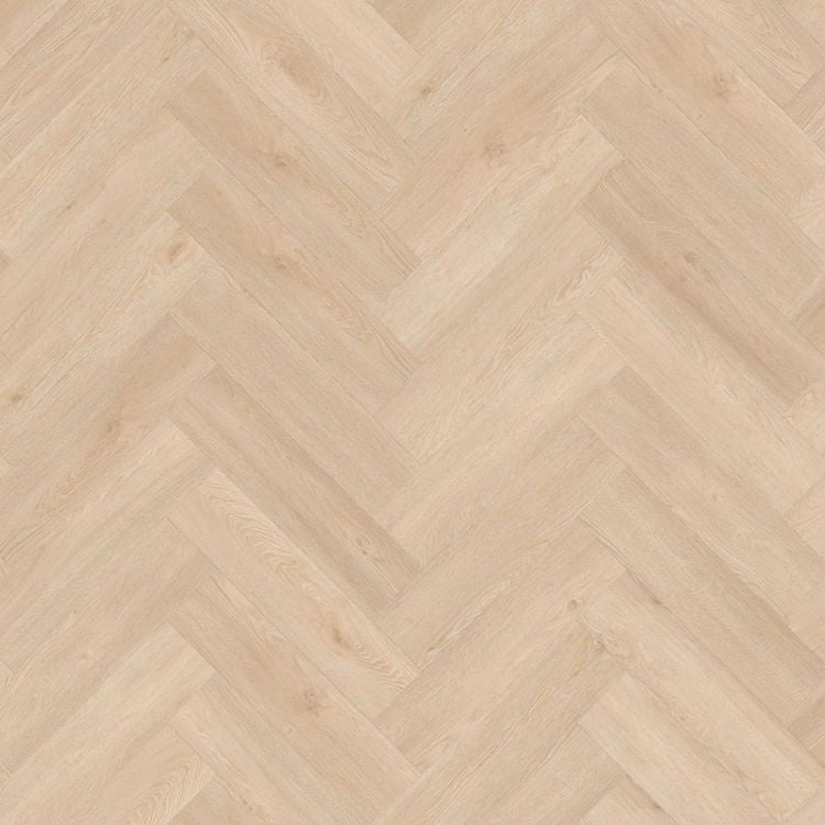 Topview van Moduleo Roots Herringbone Galtymore Oak 86221 vloer in beige met visgraat-motief