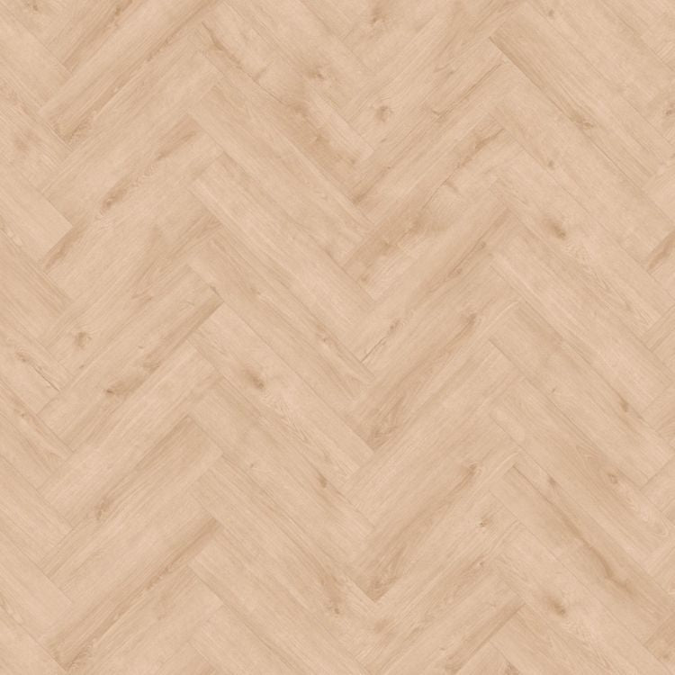 Topview van Moduleo Roots Herringbone Galway Oak 87231 vloer in licht beige met visgraat-motief