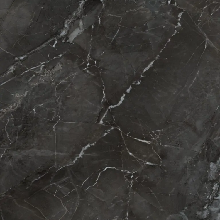 Topview van Muro waterbestendige wandpanelen marmer in marmer zwart met tegel motief.