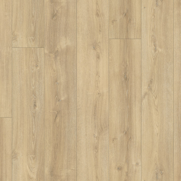 Topview van Goat Laminaat eiken nova licht gekalkt vloer in licht eiken met rechte stroken.