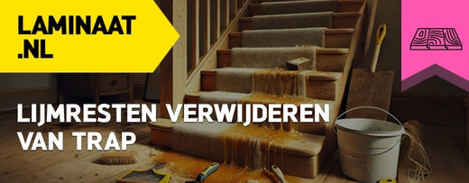 Lijmresten verwijderen van de trap