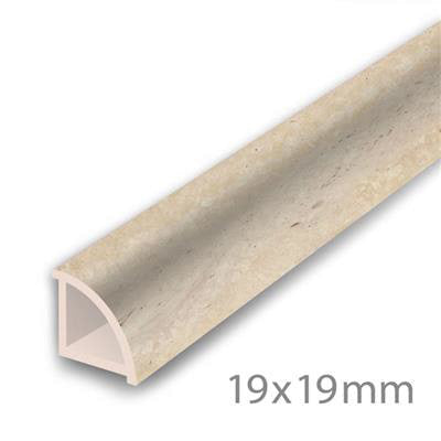 HDM PVC Kwartrond Travertin Cream - PVC - lijstwerk - 2350 mm