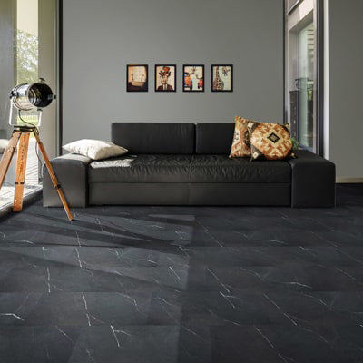 Aqua-step SPC Aqua Click Tiles Aberdeen - vloer en wand - zwart - 610X305X4 MM