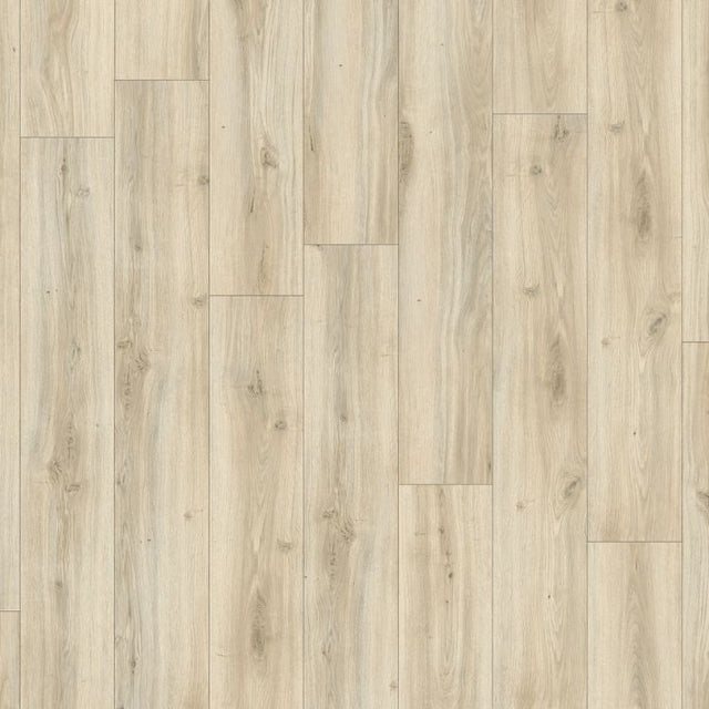 Topview van Moduleo Roots Classic Oak 24228 vloer in beige eiken met rechte strook-motief