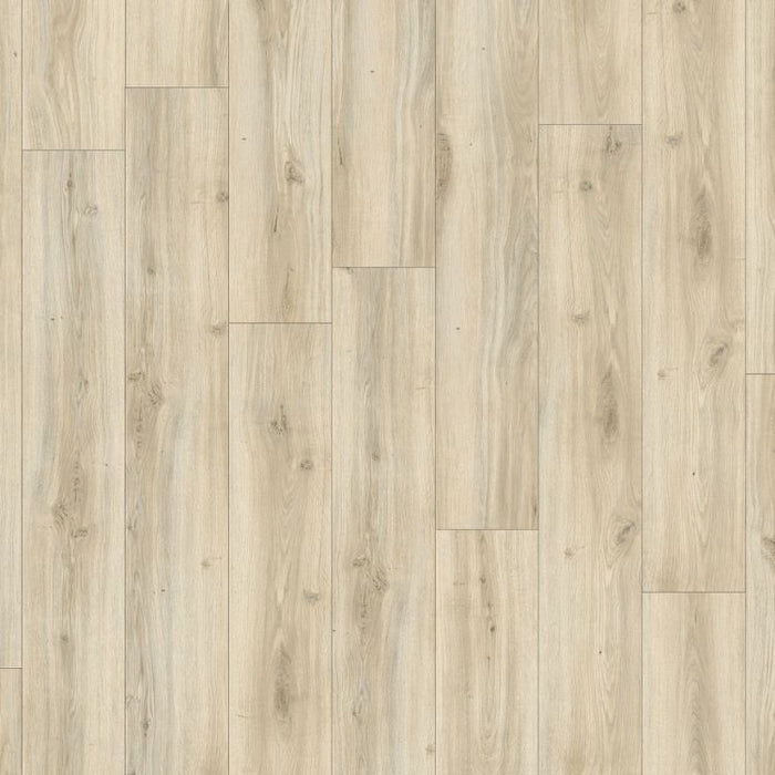 Topview van Moduleo Roots Classic Oak 24228 vloer in beige eiken met rechte strook-motief