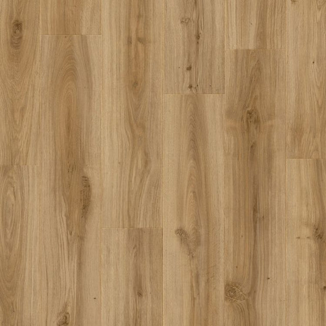 Topview van Moduleo Roots Classic Oak 24837 vloer in naturel eiken met rechte strook-motief