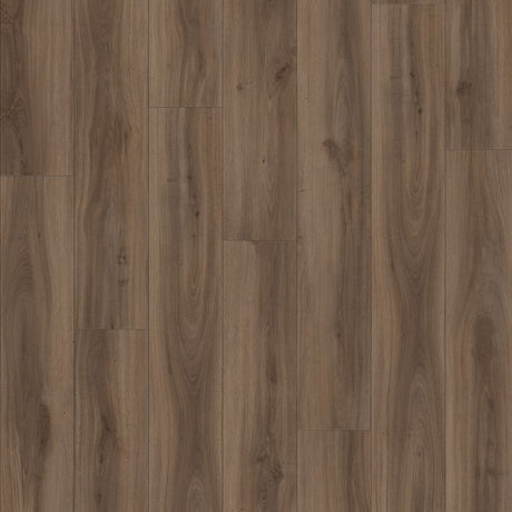 Topview van Moduleo Roots Classic Oak 24864 vloer in donker eiken met rechte strook-motief