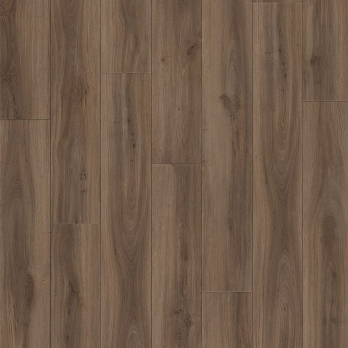 Topview van Moduleo Roots Classic Oak 24864 vloer in donker eiken met rechte strook-motief