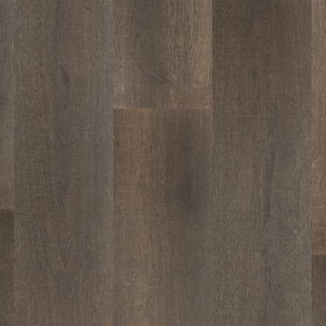 Topview van Hebeta Cayenne XL Plank - Eiken rustiek goud bruin - 23,6 cm x 152 cm vloer in donkerbruin eiken met rechte strook motief.