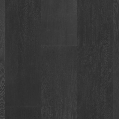 Topview van Hebeta Largo XXL Plank - Eiken zwart - 30,5 cm x 152,5 cm vloer in donkergrijs eiken met rechte strook motief.
