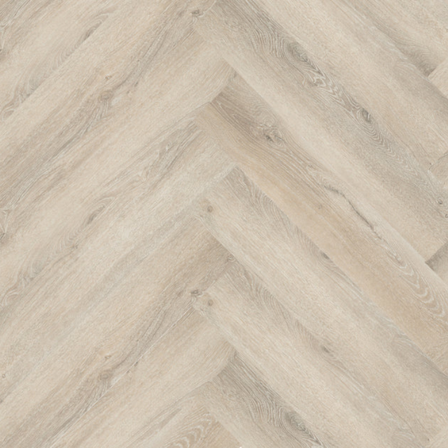 Topview van Hebeta Progress Visgraat XL - Naturel eiken donker - 14,7 cm x 73,5 cm vloer in licht eiken met visgraat motief.