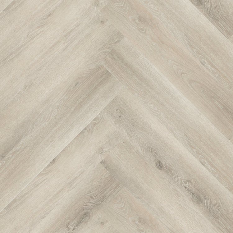 Topview van Hebeta Progress Visgraat XL - Naturel eiken gerookt - 15,3 cm x 76,5 cm vloer in licht eiken met visgraat motief.