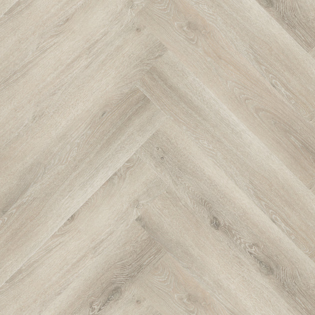 Topview van Hebeta Progress Visgraat XL - Naturel eiken gerookt - 15,3 cm x 76,5 cm vloer in licht eiken met visgraat motief.