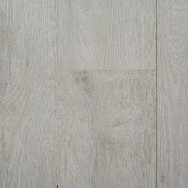 Topview van Hebeta laminaat - Organic eiken naturel - klik vloer in grijs eiken met rechte strook motief.