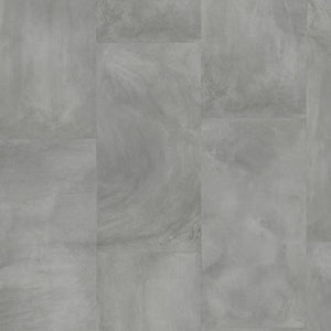 Topview van Moduleo Layred Silky Satin vloer in donkergrijs beton met rechte strook-motief
