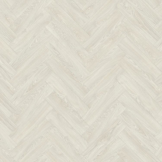 Topview van Moduleo Layred Herringbone Laurel Oak 2051104 vloer in licht eiken wit  met visgraat-motief