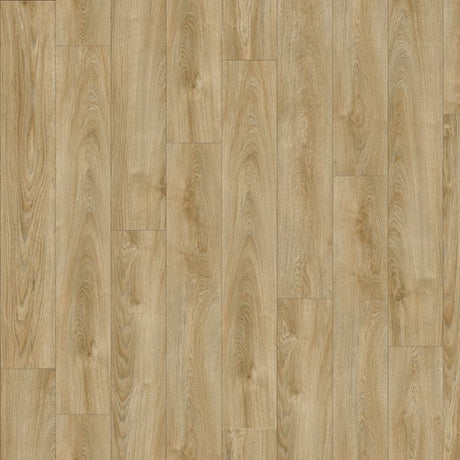 Topview van Moduleo Layred Midland Oak 22240 vloer in licht eiken met rechte strook-motief