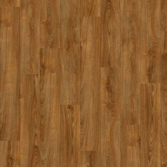 Topview van Moduleo Layred Midland Oak 22821 vloer in warm eiken met rechte strook-motief
