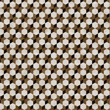 Topview van Moduleo Moods Diamond Floral 632 vloer in grijs bruin met Ruit-motief